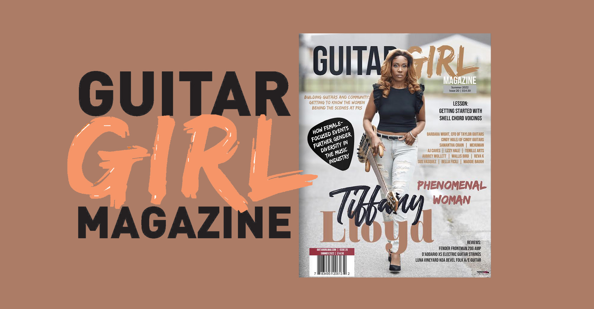Tiffsbass featured in Guitar Girl Magazine Cover Summer 2022 Edition